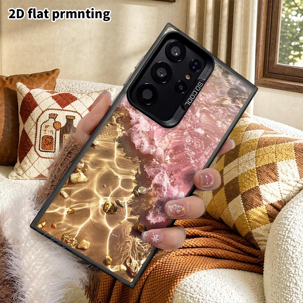 Phone Case: 2D Flat Samsung Galaxy A34 A35 M05 M06 S20 S22 S21 FE Plus 5G Protective Case, Couples Style, Waves and Beach, Christmas and Halloween Gif