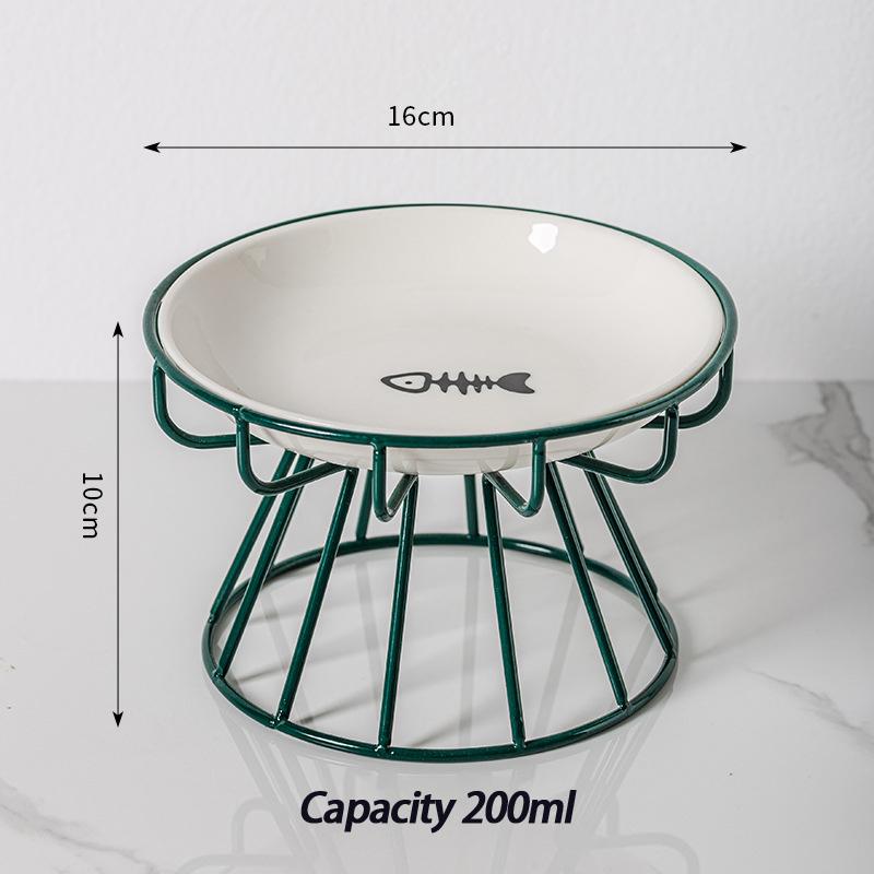 Nordic Style High Foot Pet Bowl Cartoon Neck Protection Anti Overturning Cat Dog Bowl Food Bowl