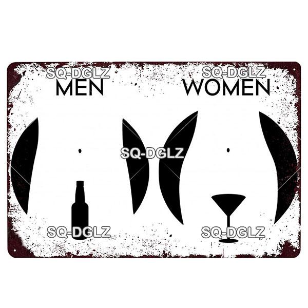 [SQ-DGLZ] Bathroom Metal Sign Vintage Metal Plaque Indicator Plates Decor For Pub Bar Home Wall Decor Tin Signs Warning Poster