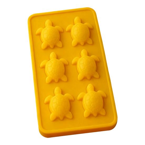 Food-Grade Silicone Ice Cube Mold 6 Grids Turtle Shape Easy Release Whiskey Ice Cube Tray Decorative Dessert Ice Mold