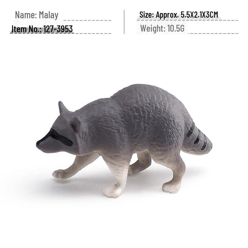 Wildtier-Modellset für Kinder: Rentier, Polarfuchs, Braunbär, Luchs, Biber, Weißkopfseeadler, Malaiischer Tapir