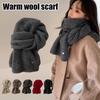 Hot Winter Thermal Knitted Scarf Women Raccoon Velvet Fur Wool Scarf Luxury Solid Color Shawl Wraps Windproof Warmer Neckerchief
