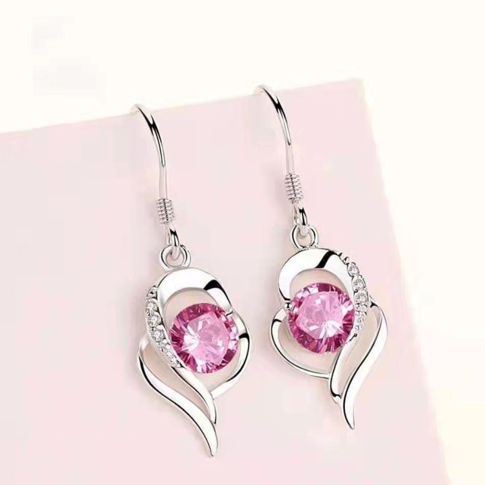 Zinc Alloy 925 Pendant Earrings You Are in My Heart Birthstone Jewelry for Women Birthday Anniversary Gift Fine Ladies