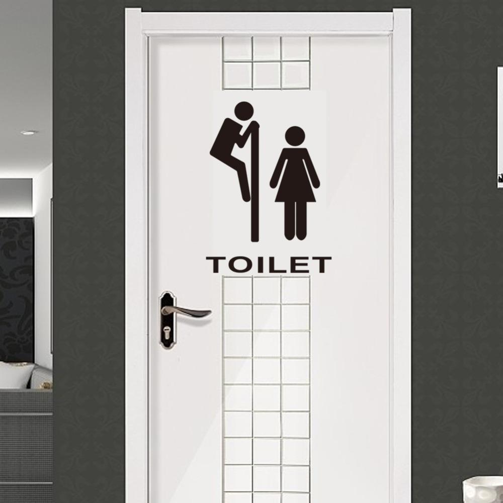 Creative Funny Pattern Toilet Wall Stickers Removable Home Decoration Art Decals Wallpaper Bathroom Waterproof Door Sticker
