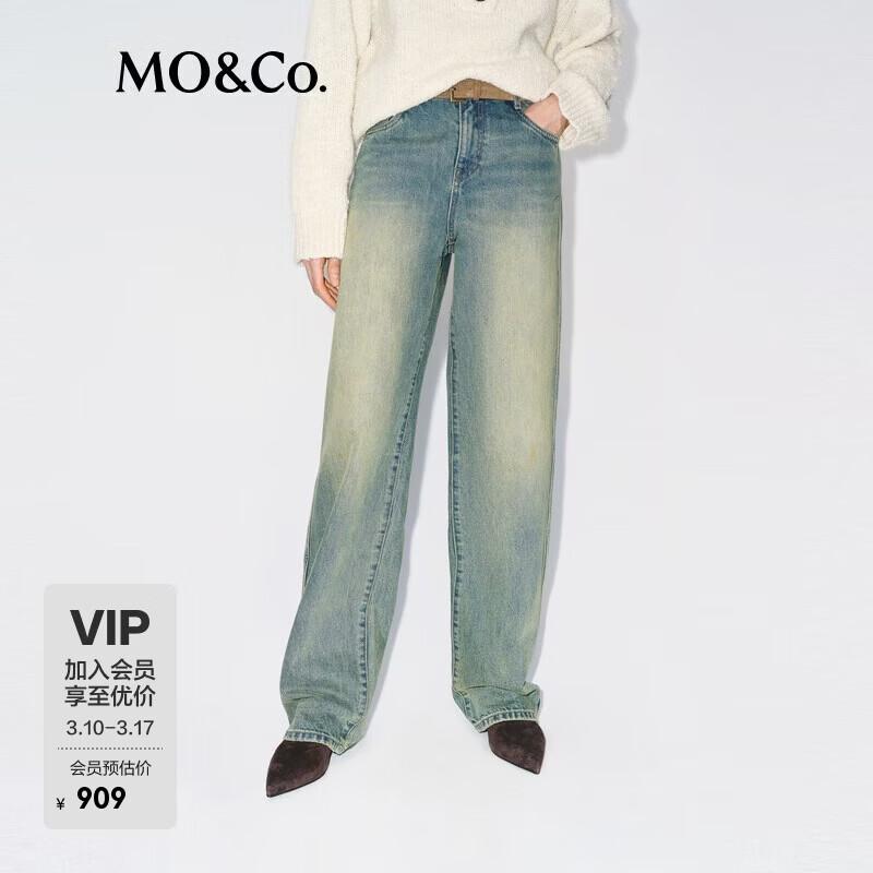 MO&Co. Women's Washed Denim Regular Fit Jeans