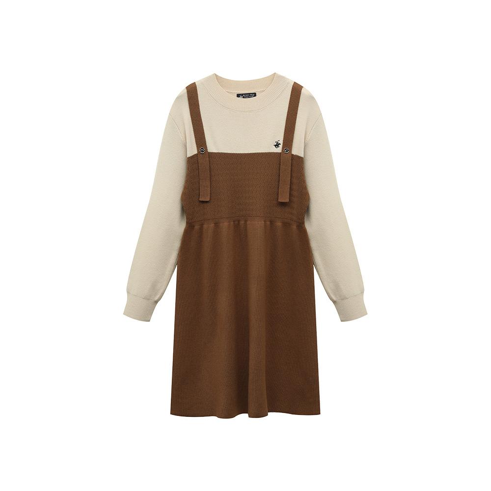 BHPOLOCLUB Women'S Sling Color Block Knit Dress Op387