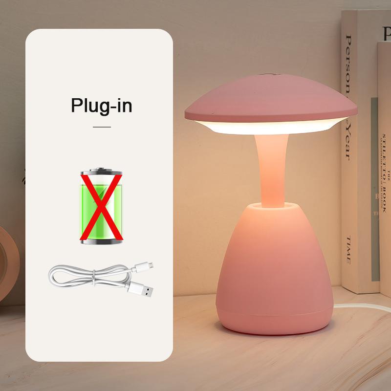 LED Mushroom Small Table Lamp Portable USB Charging Dimmable Flower Bud Lamp Bedroom Bedside Lamp