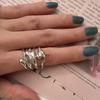 Foxanry Copper Color Rings For Women New Trend Creative Simple Hollow Curve Jewelry Vintage Elegant Party Birthday Gifts