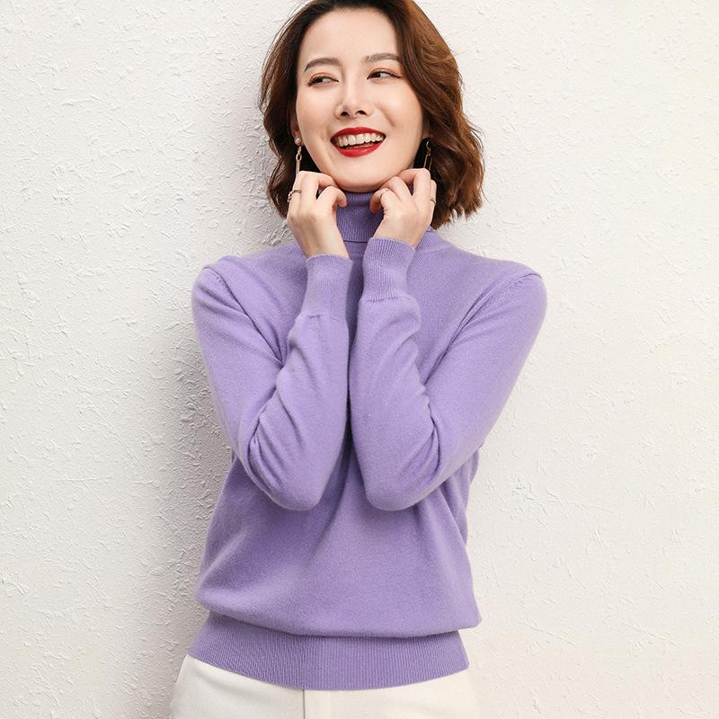 High-collar Women's Knitwear Long-sleeved Short Section Hedging Loose Big Yards Sweater Fall and Winter Fashion Wild Cardigan Bottoming Shirt