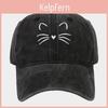 Cat Embroidered Baseball Hat With Adjustable Strap For Casual Outdoor Summer Wear