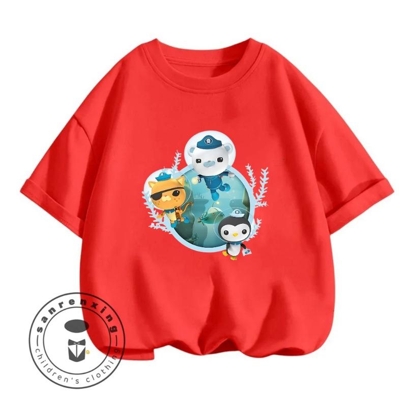 Octonauts 2026 Trendy Crew Neck Tshirt 3-14Y Boys Girls Summer Cute Kawaii Cartoon Street Hot Outdoor Casual Cozy