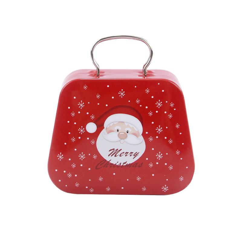 Christmas Handbag Shape Candy Box Metal Tin Cookie Gift Packaging Boxes Kids Xmas Party Favors Happy New Year 2025 Noel Decor