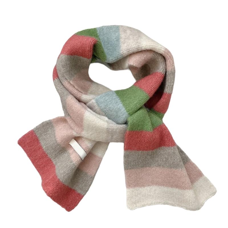 Vibrant Rainbow Striped Scarf Soft Wool Blend Winter Accessory For Women Men Cosy And Stylish All Purpose Unisex Design