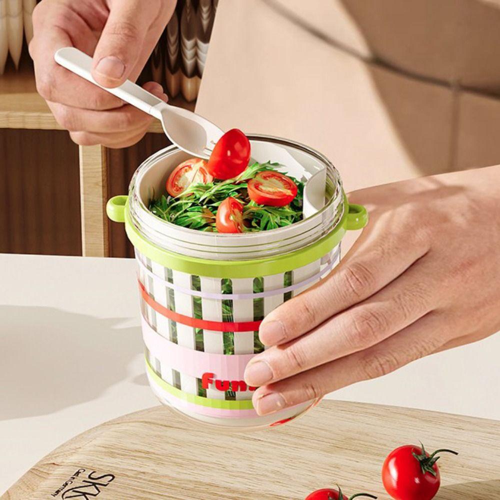 Leakproof Fruit Drain Cup Dopamine Food Container Portable Salad Cup  School