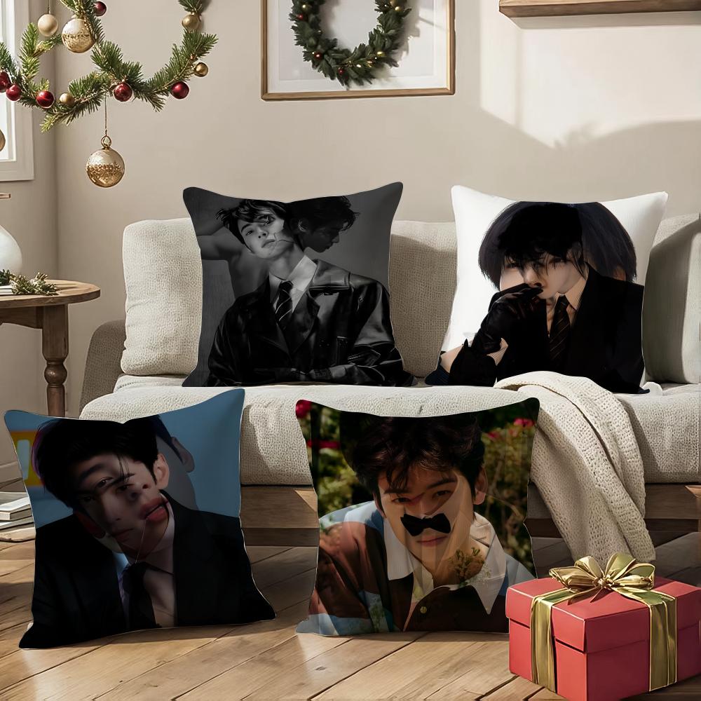 Cha E-E-Eunwoo Actor Cushion Cover Pattern Printed Pillowcase For Living Room Sofa Cushion Cover & Bedroom Decor