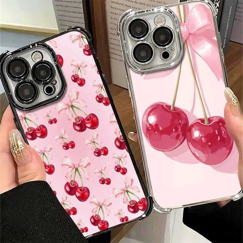 Cherry Bow Sweet Soft Phone Case For Xiaomi Poco X7 X8 Pro Max X6 X5 X3 F8 Ultra F7 M8 M7 M5S Redmi 15C 15A 15 14C 13C 12C 13 12