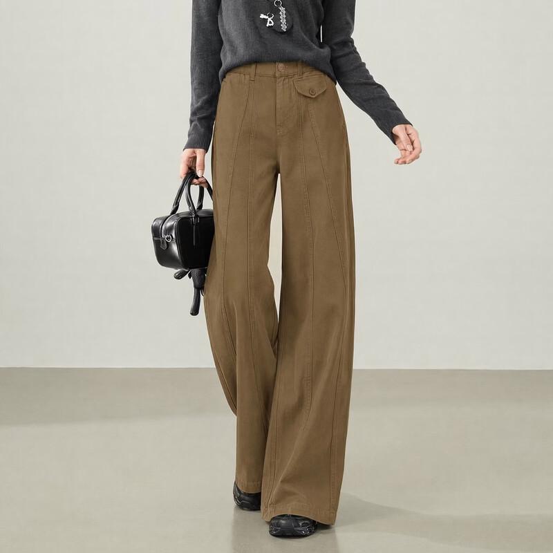Demana Women's Cotton Wide-Leg Casual Trousers