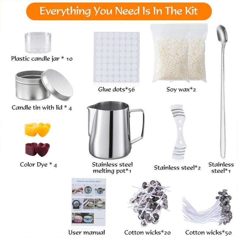 28-teiliges handgefertigtes Duftkerzen-Herstellungsset, sicheres Anti-Rost- und Korrosionsschutz-Kerzenherstellungs-Set für