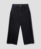 AGOD Vintage Side-Tuck Wide Denim Pants [All Black]