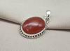 Carnelian Pendant: 925 Sterling Silver Orange Red Gemstone Healing Crystal Jewelry