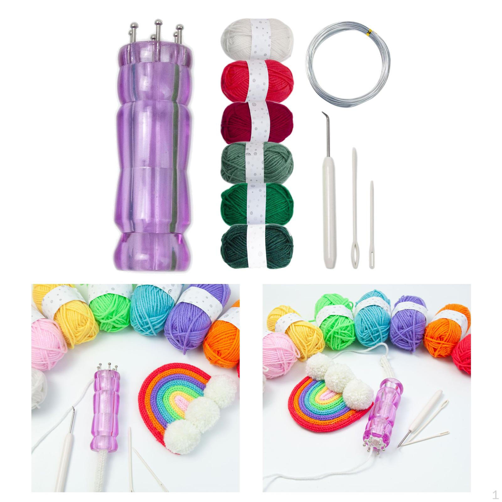 Компактный набор для вязания на машине для DIY браслетов и поделок Purple 6 color