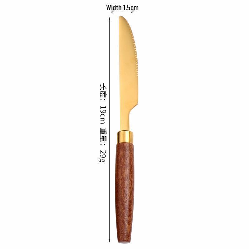 Sapele Holzgriff 304 Edelstahl Westliches Besteck