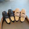 Black Leather Shoes Girls Party Dress Shoes Lace Princess Sweet Children's Loafers Kids Flats 2024 Spring Autumn Brand New Soft