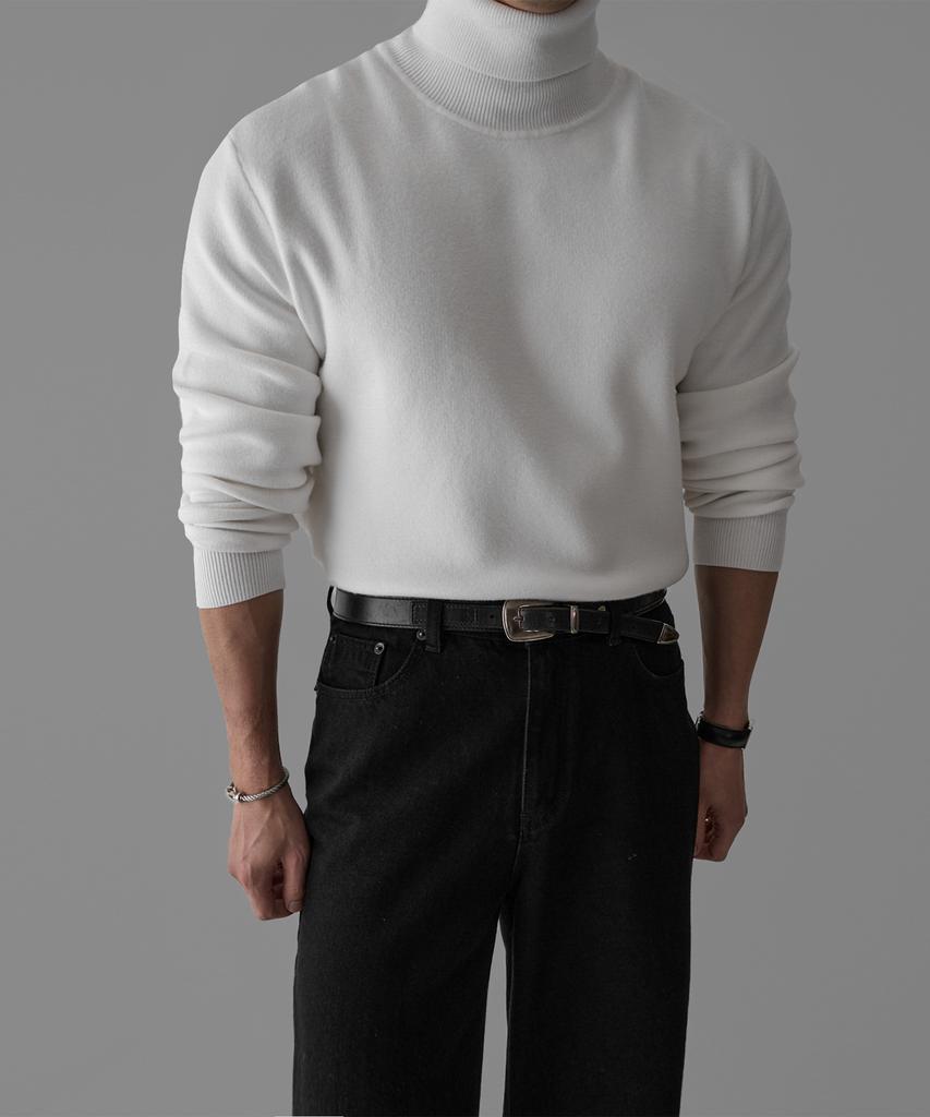 Baulopeulodeogteu Soft Double-Weave Turtleneck Knit [Ivory]