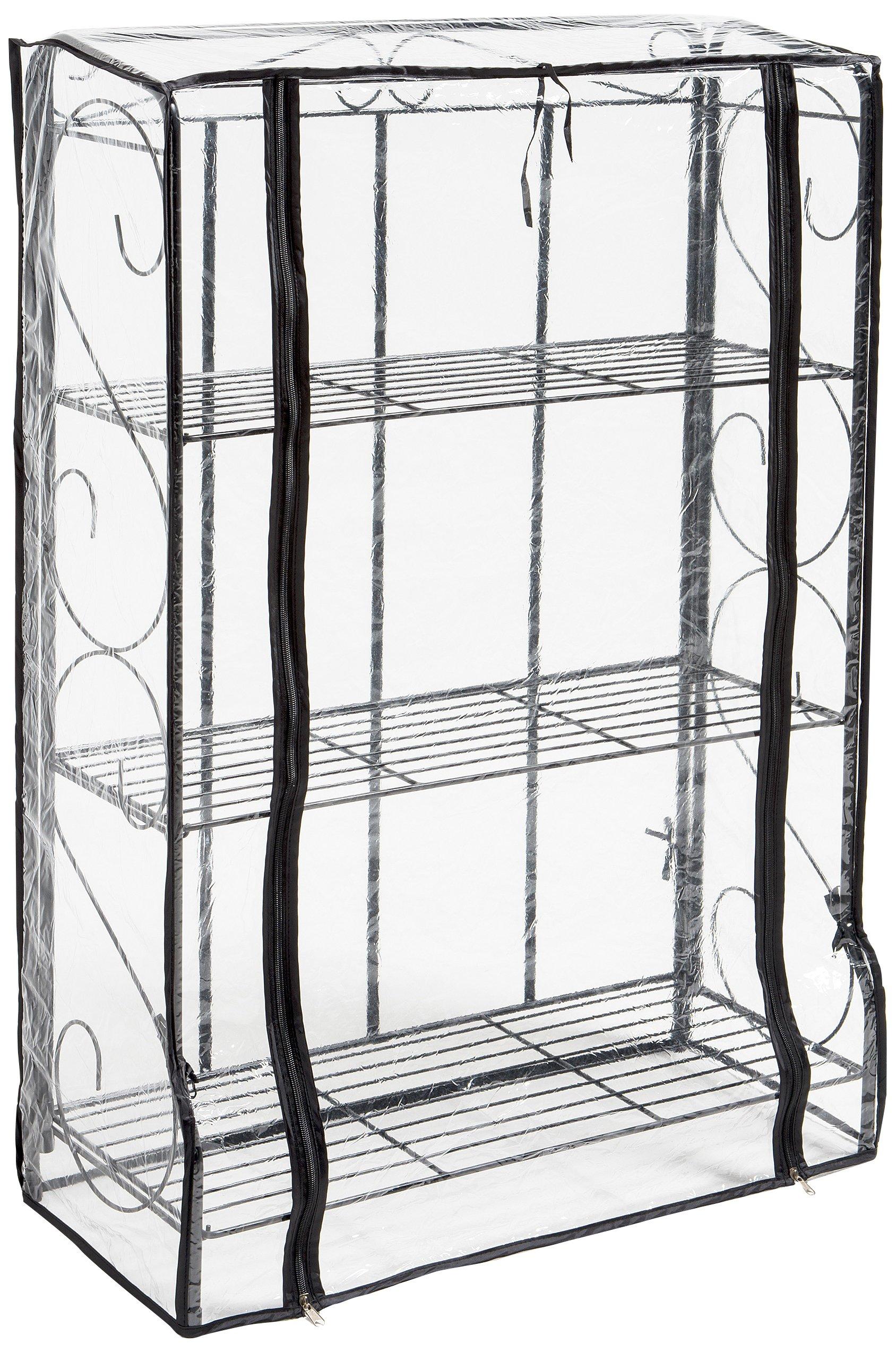 

Green Life Folding Flower Stand Greenhouse 3 Tier Black OBO-110