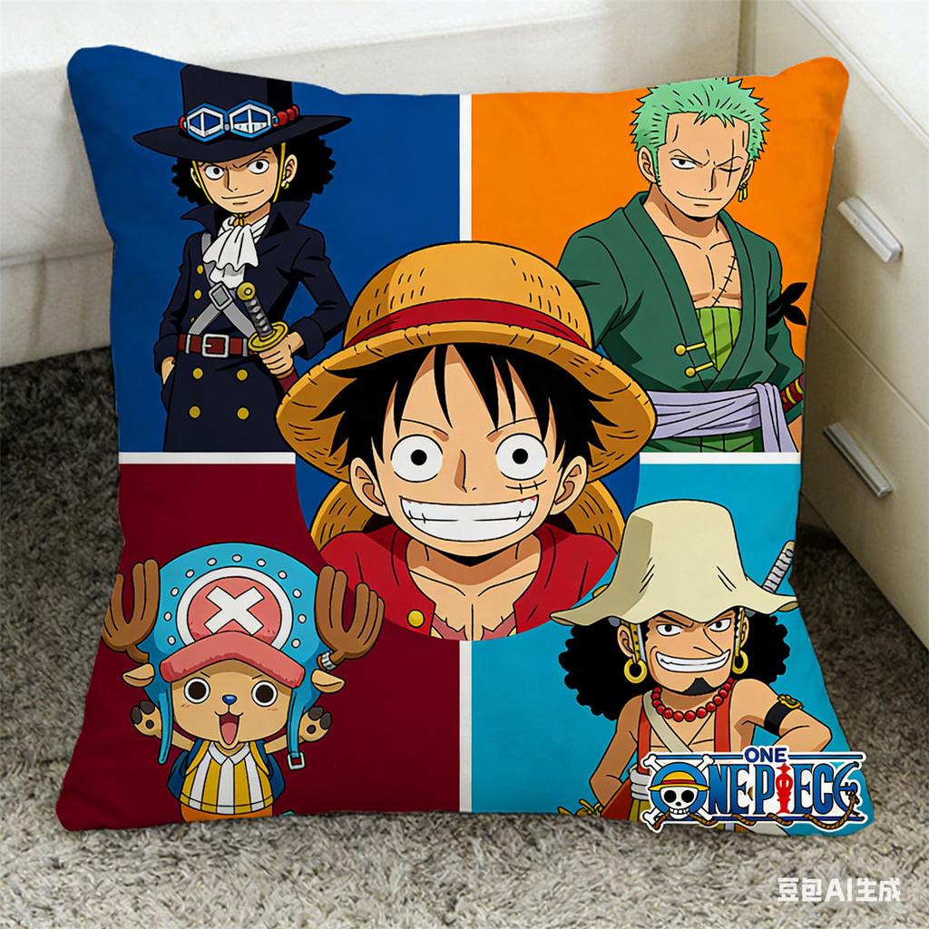 Federa Cuscino One Piece Stampa Personaggio Preferito Fan Anime Federa Decorativa per Camera da Letto Soggiorno e Appassionati di Anime