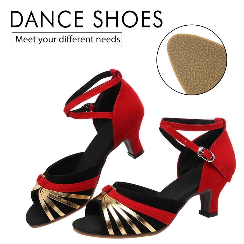 Damen Erwachsene Latein Tanzschuhe Hoher Absatz Tanzschuhe Damen Weicher Boden Modern Standard Tanzschuhe