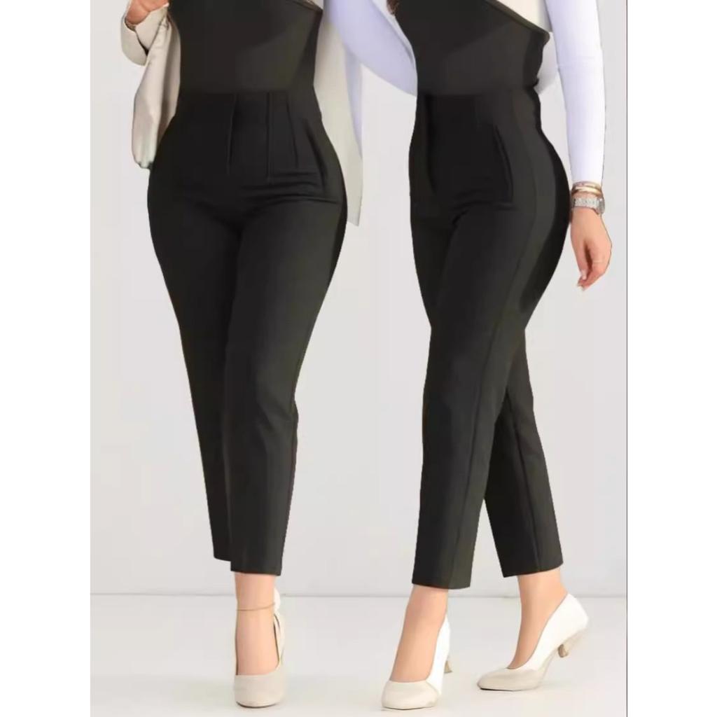 Office Outfits Pencil Trousers Black Pink White Ladies Pants Fashion Office Wear High Waist Pants for Women Formal Pants