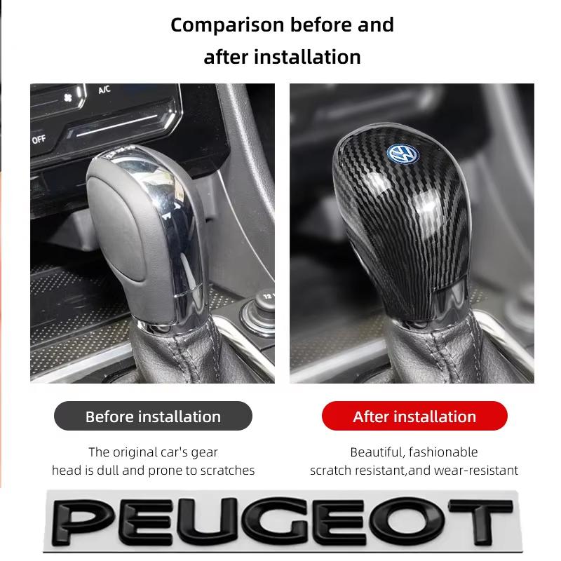 Carbon Fiber Car Gear Head Shift Knob Handle Cover Trim Sticker For VW Golf Polo GTI Tiguan R-Line Passat Santana Variant Jetta BH4