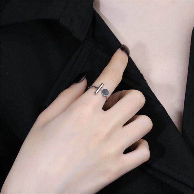 Hip Hop Rock Gold Color Chain Rings Set Girls Punk Geometric Sleek Minimalist Finger Rings Women Trend Jewelry Accessories Celebration Party Event