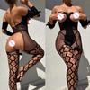 Trend Sexy Open Crotch Bodystockings Women Sexy Lingerie Sheer Fishnet Bodysuit Lace Underwear Erotic Outfits Crotchless Tights