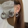 Cold and Stylish Exaggerated Metallic Texture Elegant Round Stud Earrings for The Ears