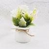 1pc Artificial Flower Potted Three Roses Small Flanged Bonsai Combination Simulated Plant Bonsai Home Decor Desktop Decoration