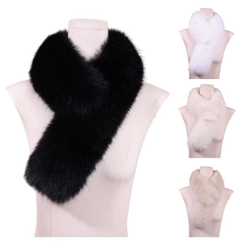Soft Faux Fur Scarf Double-sided Women Winter Scarves Fashion Thickened Neckscarf Unisex