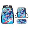 Children Cartoon Pattern Breathable Backpack Three Piece Set