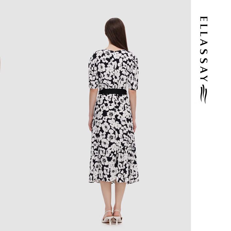 ELLASSAY Women's Waist-Cinching Slimming Floral Dress
