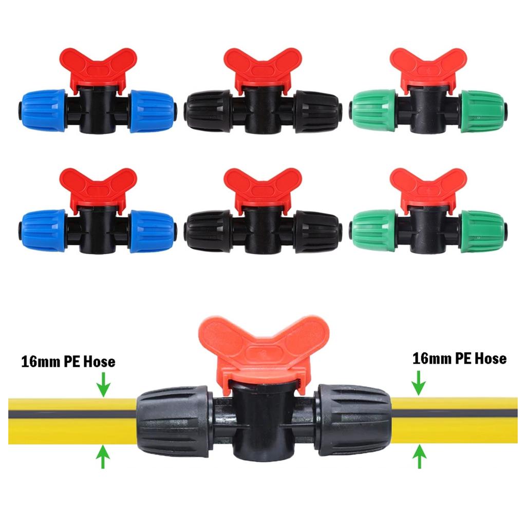 16mm Shut-off Valve Connectors Garden Greenhouse Farmland Drip Irrigation Aquarium Fish Tank Drainage Pipe Ball Valve 5/10Pcs