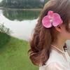 Heißer Verkauf Französischer Stil Elegantes Orchideenstoff-Haarspange Mädchen Bunte Blumige Haarspange Zubehör