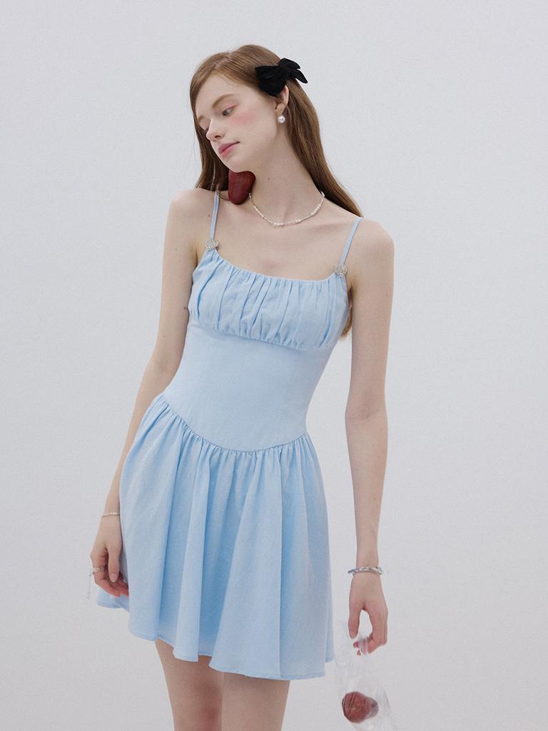 Sinseuden Cotton Candy Strap Mini Dress Sky Blue