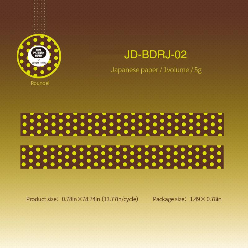 JIANWU Dot Pattern Diary Series Vintage Vintage Colorful Dots Landscape Material Collage Washi Tape Creative Journal Stationery