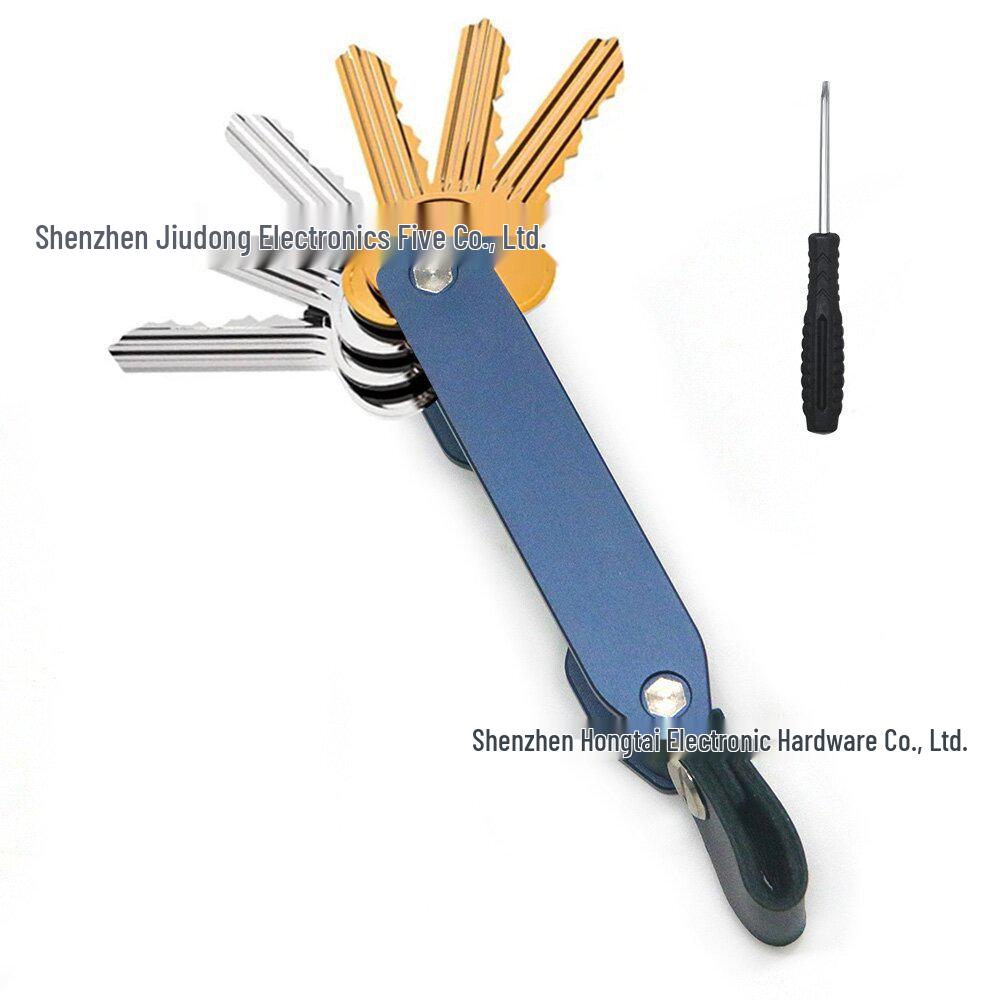 Aluminum Keychain Organizer with Airtag Tracker and Outdoor Storage Buckle