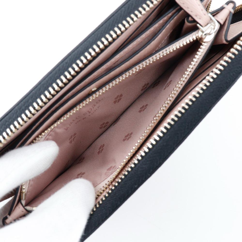 Kate Spade Reißverschluss-Geldbörse PWR00281 Spencer schwarzes Leder Damen Gebraucht