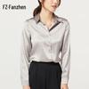 Camicia da donna in seta di gelso con colletto a revers