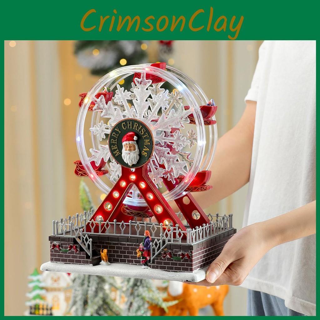 Claus Themed Santa Luminous Ferris Wheel Music Box For Decoration Christmas