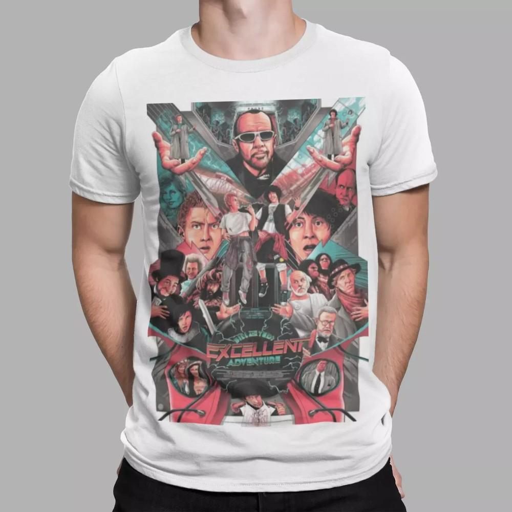 BILL AND TED T-SHIRT POSTER RETRO 80S WYLD STALLYNS WILD STALLIONS TEE Unisex T-Shirt M