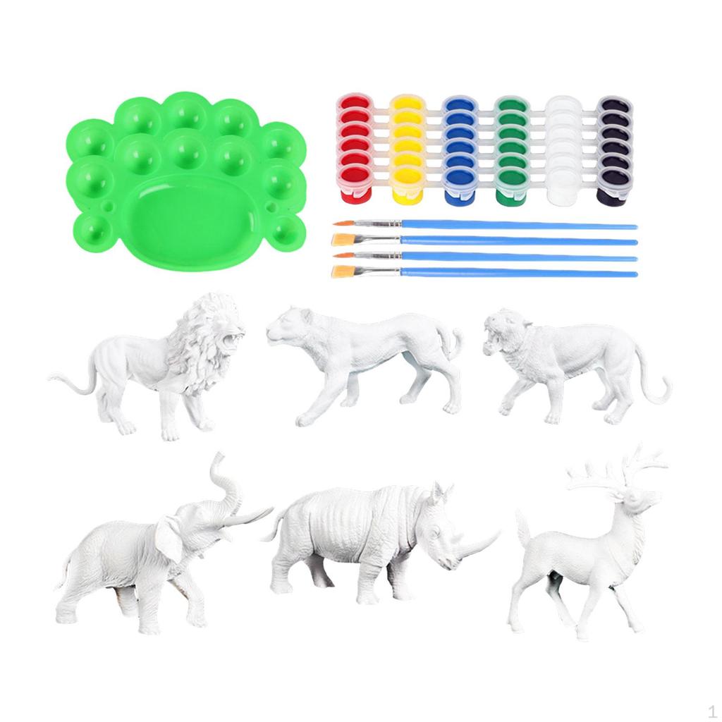 Animal Painting Kit, Unpainted Art Supplies Party Favors Statues Toys